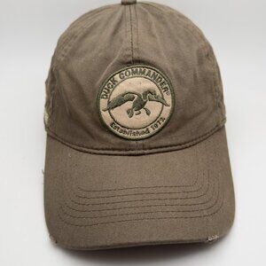 Duck Commander Hat Cap Strap Back Brown Patch Canvas Embroidered Hunting Mens